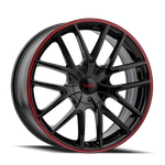 Touren TR60 18X8 Gloss Black Wheel With Red Ring Part 3260-8814BR New. Price: $222.99.