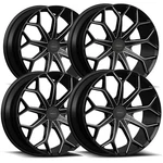 (set Of 4) Cavallo CLV-22 20X8.5 5X112/5X4.5" +35MM Black/milled Wheels Rims New. Price: $1541.28.