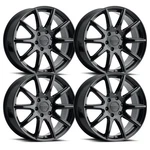 (SET-4) Raceline Spike Gloss Black 18X8 6X132 +35MM Wheels Rims Inch New. Price: $1015.00.