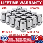 Acorn Lug Nuts Set 20X M12X1.50 Silver For Honda Civic Accord Crv New. Price: $22.59.