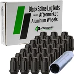 Black M12X1.50 Lug Nuts For Aftermarket Wheels - Closed End Spline Set Of 27 New. Price: $54.00.