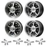 Set Of 4 15" X & 8" Vw Bug Black Empi Sprint Star Wheels/lug Nuts New. Price: $912.94.