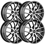 (SET-4) Touren TR60 20X8.5 5X115/5X120 +20MM Black/machined Wheels Rims 20" Inch New. Price: $938.96.