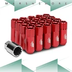 16+4 Key Lock M12X1.5 Thread Open Extended Red 60MM Wheel Rim Lug Nut Set New. Price: $26.00.