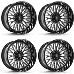 Set 24" Axe Off-road Kratos Gloss Black Milled 24X10 Wheels 8X6.5 -19MM Rims New. Price: $2396.00.