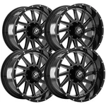 (set 4) Off-road XF-216 20X10 5X5"/5X5.5" -24MM Black/milled Wheels Rims New. Price: $1834.00.
