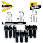 20 Black M14X1.5 Ball Seat Lug Bolt 28/40/45MM Shank Fit: Mercedes Stock Wheel New. Price: $29.99.