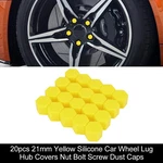 20PC 21MM Yellow Silicone Auto Car Wheel Lug Hub Covers Nut Bolt Screw Caps New. Price: $13.99.