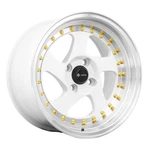 Vors VR2 Rim 15X8 4X100 Offset 20 White Machine Lip Gold Rivet (quantity 1) New. Price: $165.00.