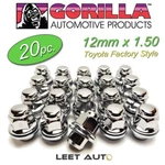 (20PC.) Gorilla Lug Nuts, Chrome, Toyota Lexus Factory Style, 12X1.5, 73138T New. Price: $59.88.