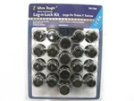 White Knight 761704 Wheel Lug & Lock Kit 1/2" 20 Black Bulge Acorn Nuts New. Price: $39.95.