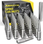 M14X1.5 Wheel Lug Nuts, 32 Pcs Chrome Spiked 14MMX1.5 Solid 4.4" Tall Acor New. Price: $77.99.
