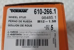 M12-1.50, 98485.1, Wheel Studs, Pack / Dorman, 610-266.1 New. Price: $13.06.