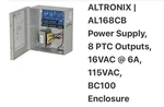 Altronix AL168CB Power Supply, Ptc Outputs, 6A, 115VAC. New. Price: $150.00.
