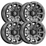 (set Of 4) Icon Alloys Thrust 17X8.5 6X135 +6MM Black/tint Wheels Rims 17" Inch New. Price: $1285.52.