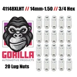 41148XLHT-20 / Gorilla 14X1.5 Chrome Long Lugs (20PCS) New. Price: $45.00.