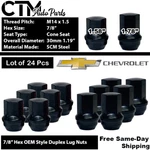 24PC Chevrolet Oem Factory Black M14X1.5 Wheel Lug Nut Fit 7/8" Hex Stock New. Price: $34.09.