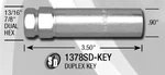 Gorilla Duplex Socket Key- 1378SD-KEYB New. Price: $9.08.
