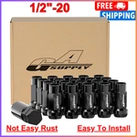 Gasupply 1/2-20 Extended Open Acorn Lug Nuts Black, 1.9" 48MM Tall, 17MM Hex New. Price: $44.54.