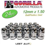(24PC.) Gorilla Lug Nuts, Chrome, Honda Acura Ball Seat, 12MM X 1.50, 38138 New. Price: $46.88.