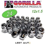 (24PC.) Gorilla Lug Nuts, 12MM 1.50, Chrome, 12X1.5, Bulge Acorn, 91138 New. Price: $36.88.