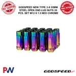 Godspeed New Type 3-X 55MM Steel Open End Lug Nuts 20 Pcs. Set M12 1.50 Neo. Price: $59.00.