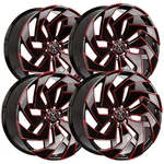 (set Of 4) Xcess X04 22X9 5X115 +15MM Black/red Wheels Rims 22" Inch New. Price: $1544.00.