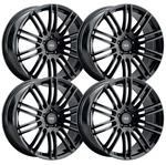 (SET-4) Voxx Porto 19X8.5 5X4.5/5X114.3 Gloss Black 35MM Wheels Rims Inch New. Price: $996.00.