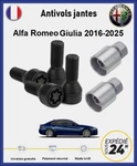 Black Alfa Romeo Giulia Wheel Anti-theft From 2016 (4 Peanuts + Compasses) Nuovo. Price: $59.20.