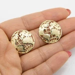 1" Diamond Cut World Stud Earrings Real Solid 10K Yellow Gold New. Price: $419.99.