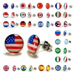 World Flag Stainless Steel Earrings 10MM Post Stud Pair Jewelry Country Pride New. Price: $6.95.