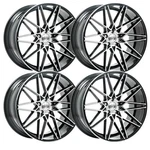 (SET-4) Inch 22X10.5 1AV ZX4 Black Machined Wheels Rims 5X4.25 5X108 +38 New. Price: $2160.00.