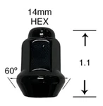 Excalibur Wheel Accessories 98-0028BK Lug Nut 3/8IN. 24 14MM. Hex 1.1IN... New. Price: $13.91.