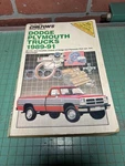 1989-91 Dodge Plymouth Trucks & Ramcharger Chilton's Repair Manual Part No. 8167 Used. Price: $40.00.