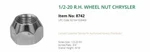 Auveco 8742 Wheel Nuts 50 Per Box Chrysler (2409826) Discontinued New. Price: $20.00.