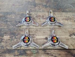 Rare Vtg Nos Trd Toyota Tri Spoke Chrome Knock Off Spinner Wheel Center Caps Set New. Price: $195.00.