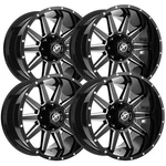 (set 4) Off-road XF-219 20X10 5X5"/5X5.5" -12MM Black/milled Wheels Rims New. Price: $1834.00.