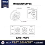 Genuine Wheel Bolt 20PCS 52954T1000 For Hyundai Genesis G80 G90. Price: $119.00.