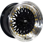 Mst MT13 15X8.0 4X100/4X114.3 20 73.1 Cb Black Machined Lip Gold Rivets Wheel New. Price: $175.25.