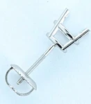 14K White Gold Round Pre-notched Stud Earring Mount Setting Threaded Piece New. Price: $147.23.