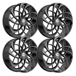 (SET-4) Azara AZA-540 22X8.5 5X114.3/5X120 38MM Gloss Black Wheels Rims Inch New. Price: $1469.82.
