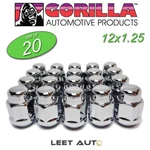 (20) Gorilla Lug Nuts, 12MM 1.25, Chrome, Bulge Acorn, 13/16" Hex 21MM, 91128 New. Price: $34.88.