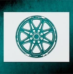 Single Wheel With Bold Spokes Wall Art Reusable - Stencilair New. Price: $99.00.