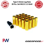 Godspeed Type 55MM Aluminum Lug Nuts 20 Pcs. Set M12 X 1.5 #LN-T5-15-GOLD New. Price: $59.00.