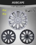 14" 15" Pack Black/silver Wheel Covers Snap On Full Hub Caps Fit R14 R15 Tire New. Price: $37.99.