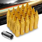 J2 Aluminum Gold Open End Acorn+spike Cap M12 X 1.50 25MM OD/90MM Lug Nuts New. Price: $56.99.