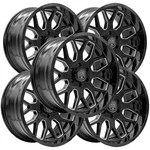(set Of 5) Thret 901 Monarch 20X10 6X5.5" -21MM Black/milled Wheels Rims New. Price: $3125.00.