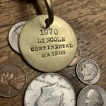 1970 Lincoln Continental Mark Lll Brass Key Fob New. Price: $15.95.
