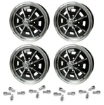 Set Of 4 15" X Vw Bug Lug Black Empi Sprint Star Wheels & Nuts New. Price: $824.94.