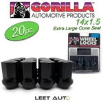 (20PC.) Gorilla Lug Nuts + Wheel Locks, Factory Style Bulge, 14MM X 1.50, Black New. Price: $84.88.